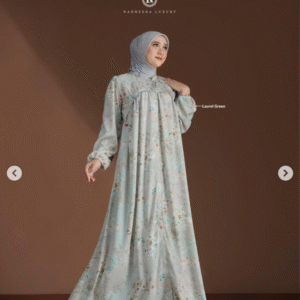 [Bundling Serasi] NADHEERA ABELLEA-DRESS-LAURELGREEN-#XXXL + MYSURE SHORAYA-DRESS-SAGEGREEN-#3XL - Paket Elegan Duo Gamis: Nadheera Luxury + Daily Look Senada