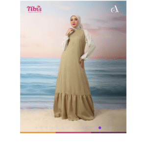 [Bundling Couple] NIBRAS ARCHIPELAGO IB LATTE-#L + MYSURE SERAYA KOKO DAD BROWN #XL - Paket Serasi: Gamis & Koko Dewasa