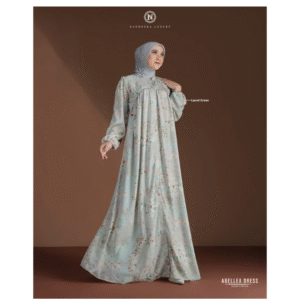 [Bundling Couple] NADHEERA ABELLEA-DRESS-LAURELGREEN-#L + LUBI BINAR KOKO SAGE #S - Paket Serasi: Gamis & Koko Dewasa