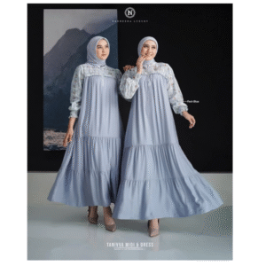 [Bundling Couple] NADHEERA TANIVVA-DRESS-FESHBLUE-#XL + MYSURE ALHAMBRA-KOKOEXCLUSIVE-02-BLUESKY-#S - Paket Serasi: Gamis & Koko Dewasa