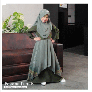 [Bundling Gamis] LUBI GA-PESONA-FGREEN-#L(SALE) + LUBI GA-IDENTITY-GOLD-#L(SALE) - Paket Spesial 2in1 Gamis Anak