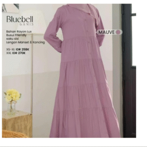 [Bundling Gamis] NIBRAS BLUEBELL MAUVE #XXL + UB-GAMIS-WOLFIS-HITAM - Paket Gamis Daily: 2 Gamis, 1 Harga Hemat